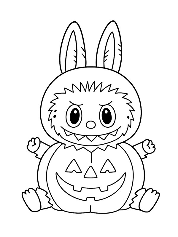 Labubu Halloween disegno da colorare Labubu Halloween disegno da colorare