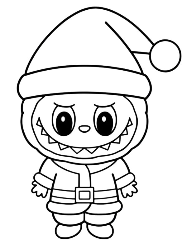 Labubu Natale disegno da colorare Labubu Natale disegno da colorare