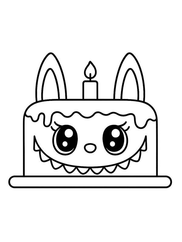 Torta Labubu disegno da colorare Torta Labubu disegno da colorare