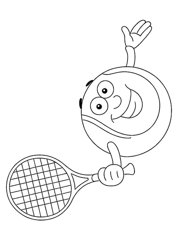 Palla da tennis sorridente disegno da colorare Palla da tennis sorridente disegno da colorare