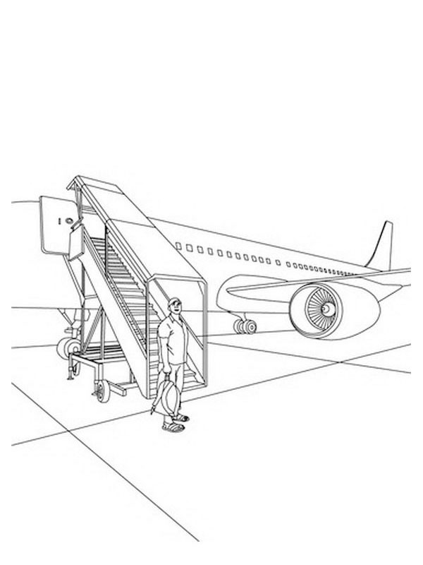 Scaletta per l'ingresso dell'aereo disegno da colorare