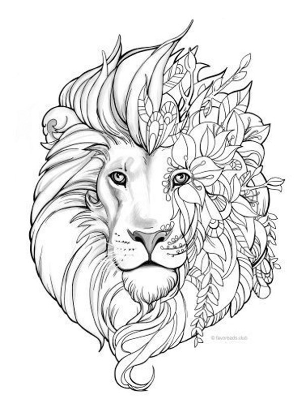 Mandala tatuaggio leone disegno da colorare