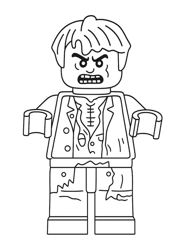 Minifigure LEGO Zombie disegno da colorare Minifigure LEGO Zombie disegno da colorare