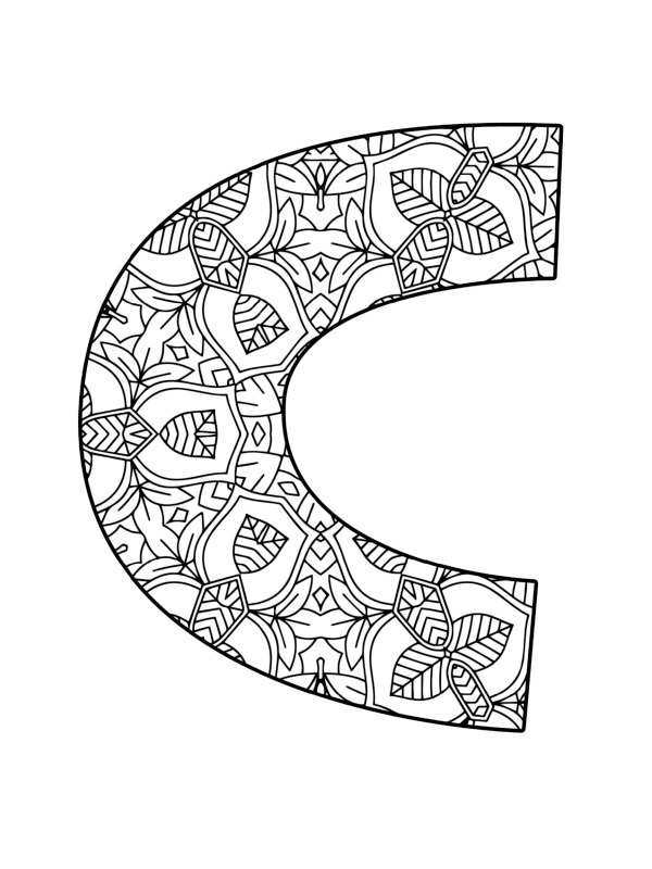 Mandala lettera C disegno da colorare