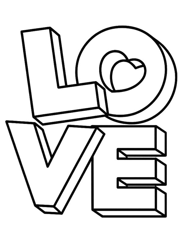 Love 3D disegno da colorare Love 3D disegno da colorare