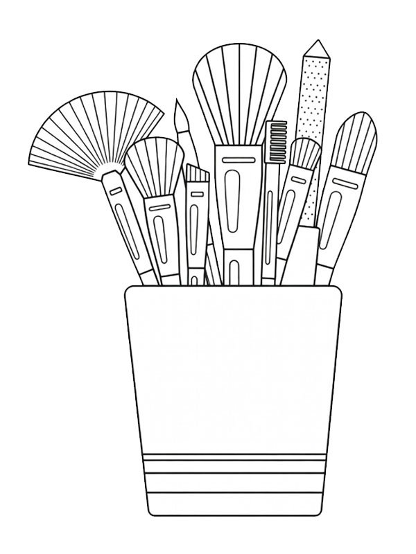 Pennelli per il trucco disegno da colorare