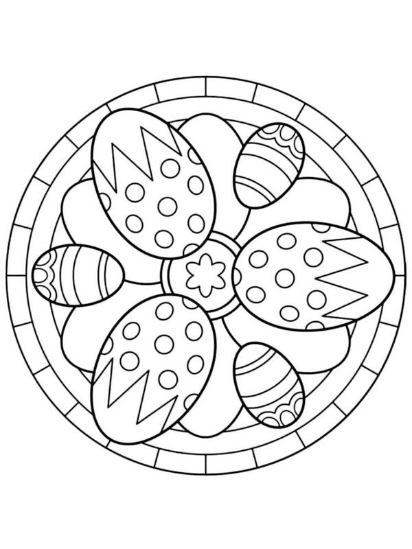 Mandala uova di Pasqua disegno da colorare