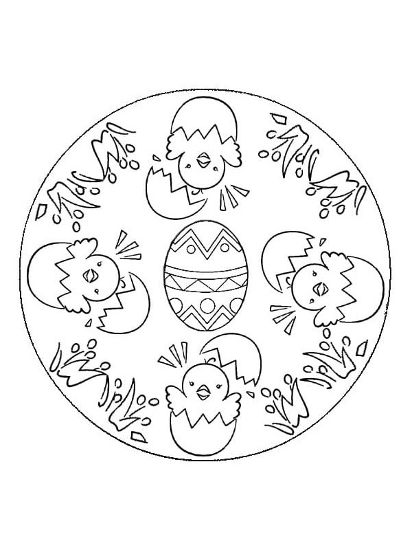 Mandala Pasqua disegno da colorare