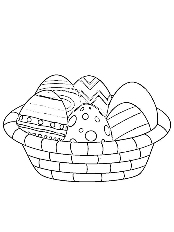 Certino con uova di Pasqua disegno da colorare
