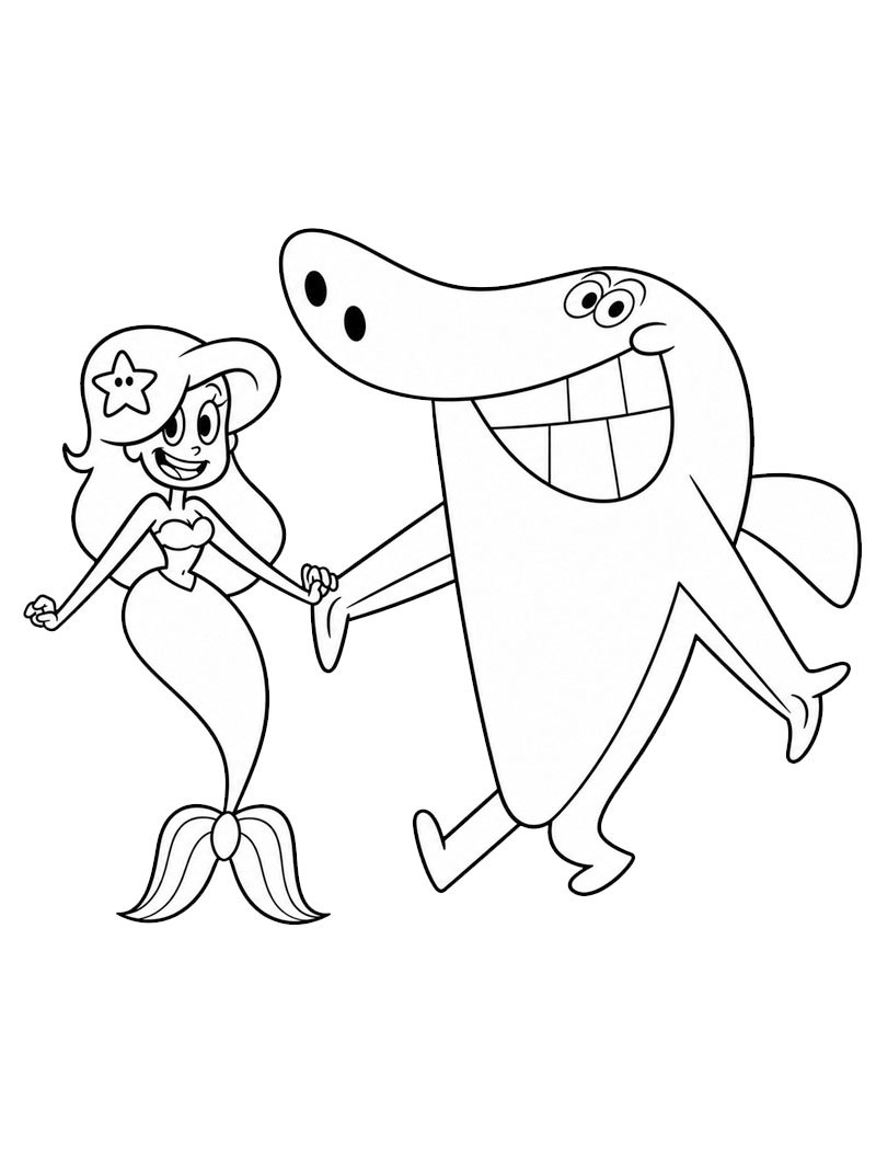 Marina e Sharko disegno da colorare Marina e Sharko disegno da colorare