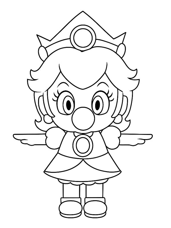 Baby Peach (Mario Kart) disegno da colorare