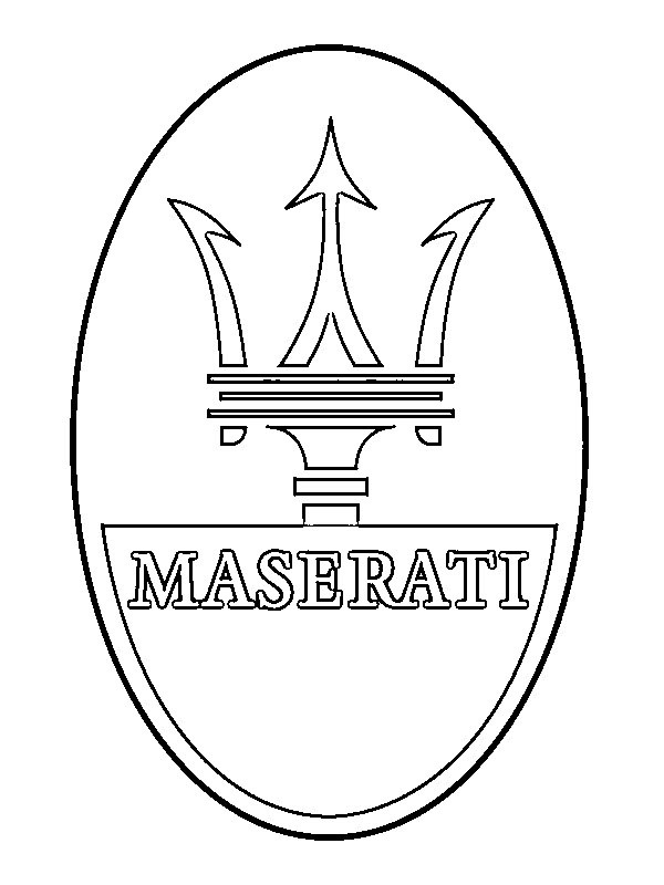 Maserati logo disegno da colorare