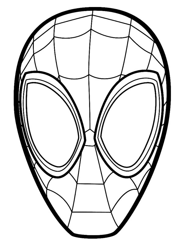 Maschera di Spiderman da colorare