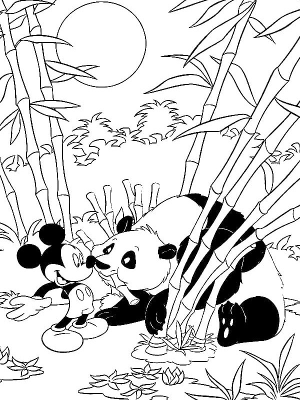 Topolino e Panda disegno da colorare
