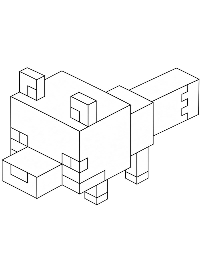 Volpe Minecraft disegno da colorare Volpe Minecraft disegno da colorare