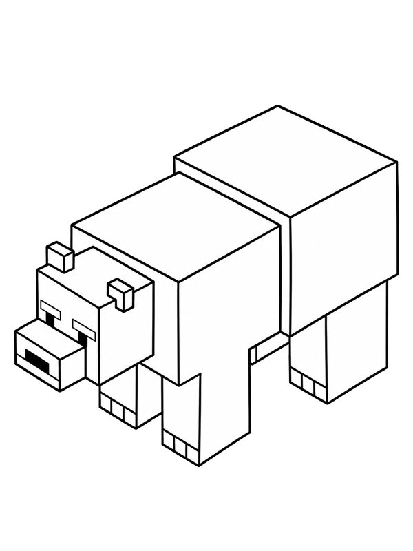 Orso polare Minecraft disegno da colorare