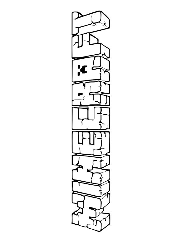 Minecraft logo disegno da colorare