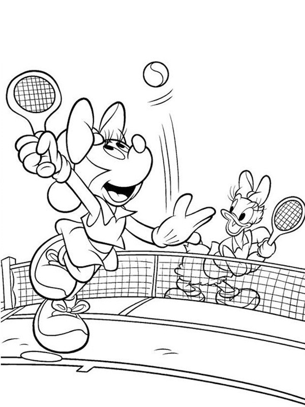 Minnie e Paperina giocano a tennis disegno da colorare Minnie e Paperina giocano a tennis disegno da colorare