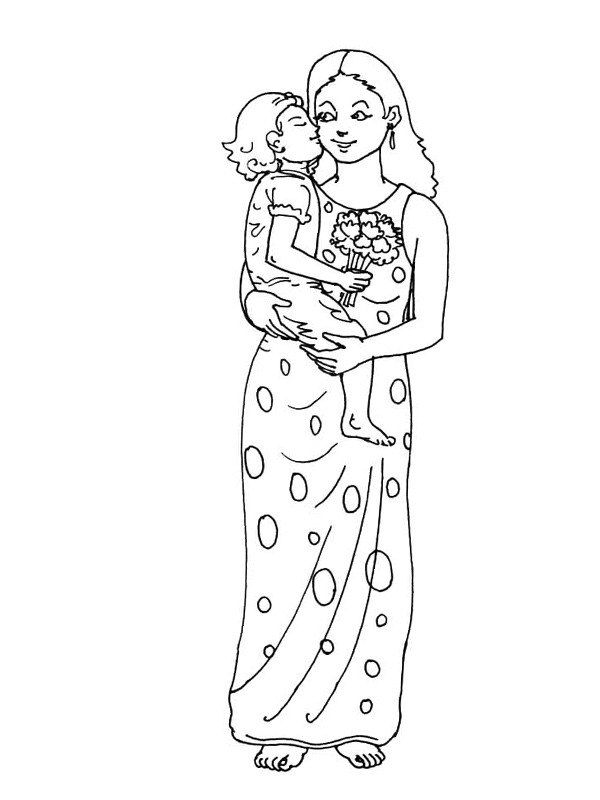 Madre e figlia disegno da colorare