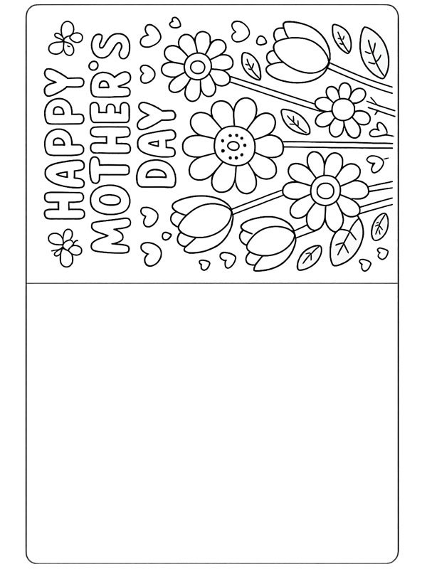 Biglietto per la festa della mamma disegno da colorare Biglietto per la festa della mamma disegno da colorare