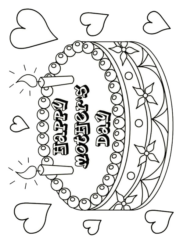 Torta festa della mamma disegno da colorare Torta festa della mamma disegno da colorare
