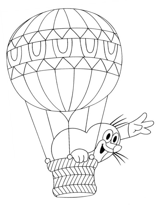 La talpa esce dalla mongolfiera disegno da colorare La talpa esce dalla mongolfiera disegno da colorare