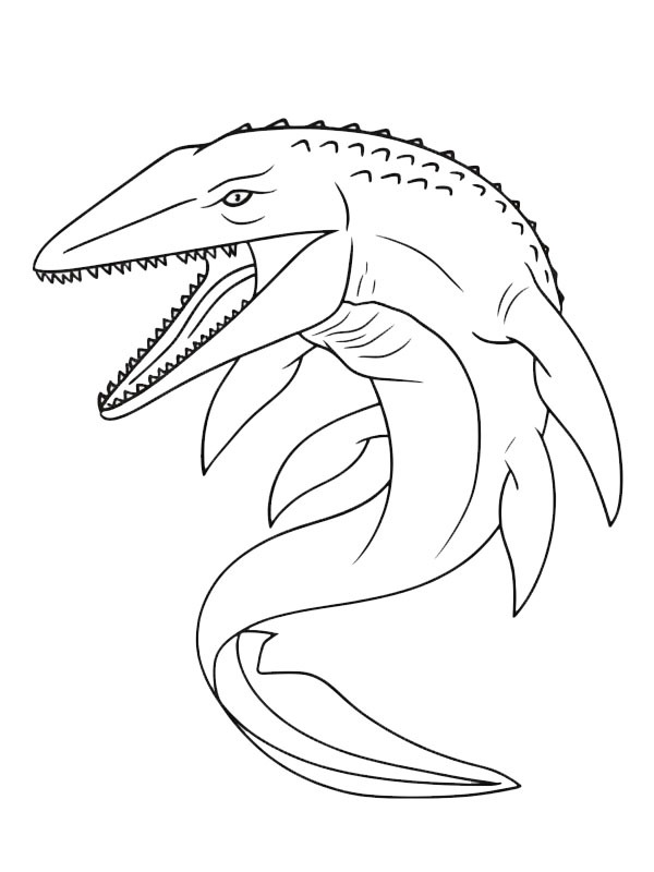Mosasaurus disegno da colorare