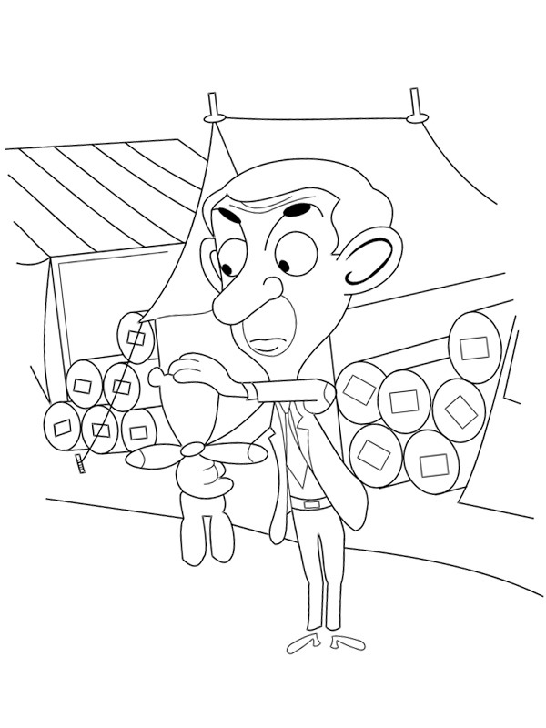 Mr Bean e Teddy disegno da colorare