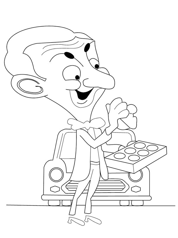 Mr Bean lava la macchina disegno da colorare