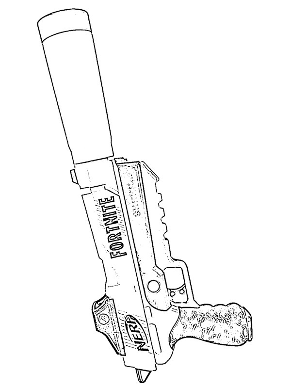 Pistola Nerf Fortnite disegno da colorare