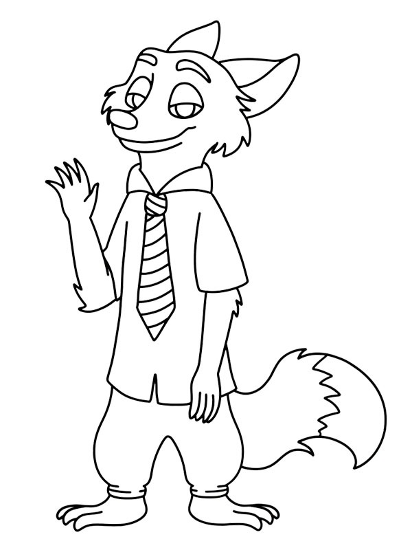 Nick Wilde (Zootropolis) disegno da colorare