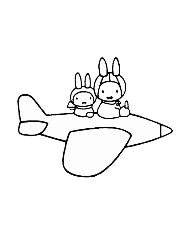 Miffy in aereo disegno da colorare