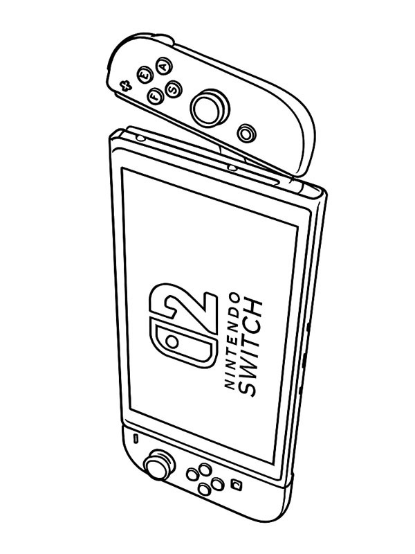 Nintendo Switch 2 disegno da colorare Nintendo Switch 2 disegno da colorare