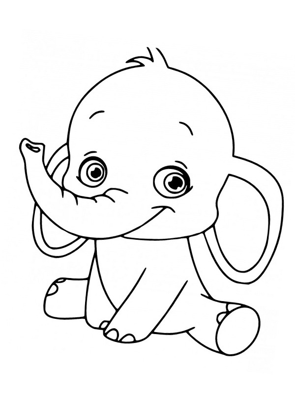 Elefante piccolo disegno da colorare