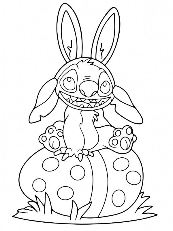 Coniglietto di Pasqua Stitch disegno da colorare Coniglietto di Pasqua Stitch disegno da colorare