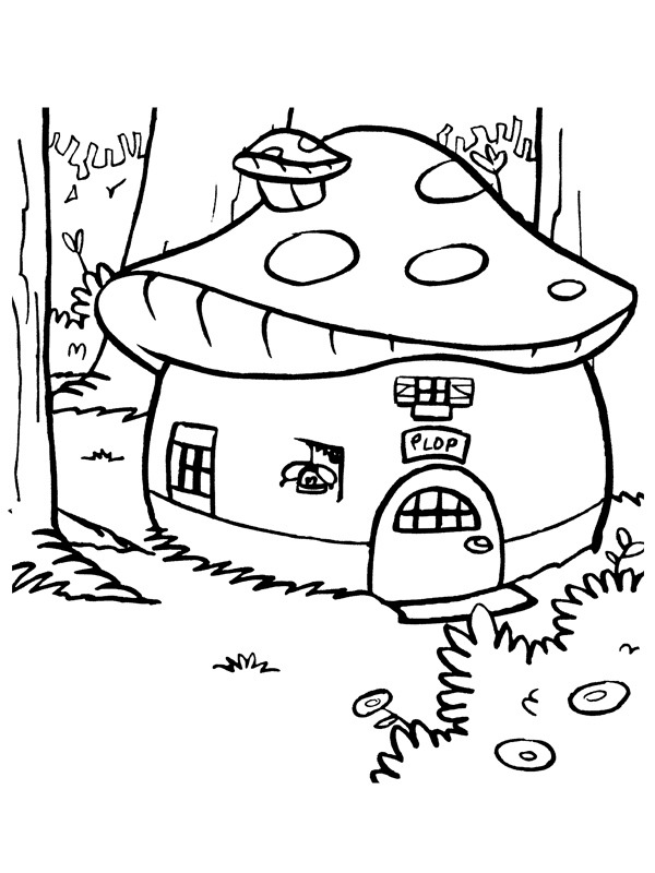 La casa dello gnomo Plop disegno da colorare