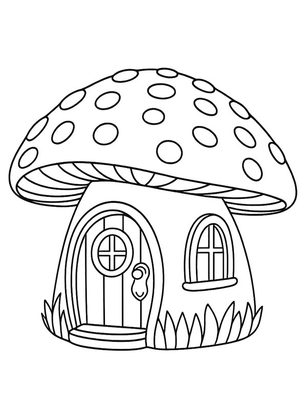 Casa fungo disegno da colorare Casa fungo disegno da colorare