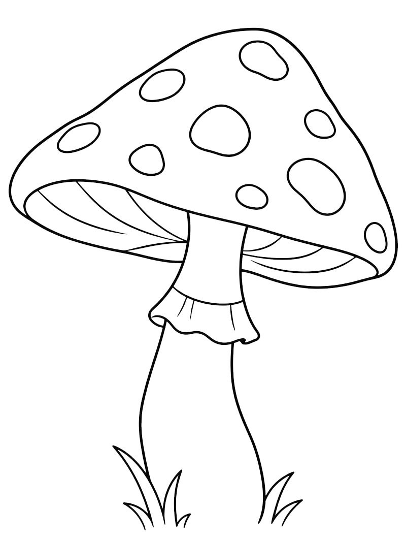 Fungo con puntini disegno da colorare Fungo con puntini disegno da colorare