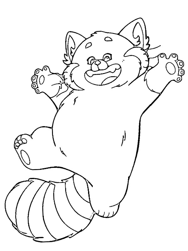 Panda rosso Mei disegno da colorare Panda rosso Mei disegno da colorare