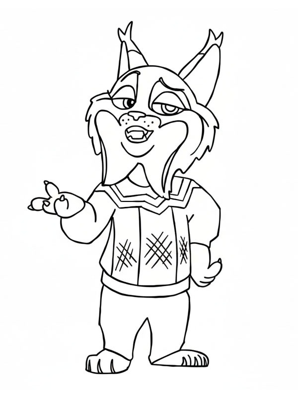 Pawbert Lynxley (Zootropolis) disegno da colorare Pawbert Lynxley (Zootropolis) disegno da colorare