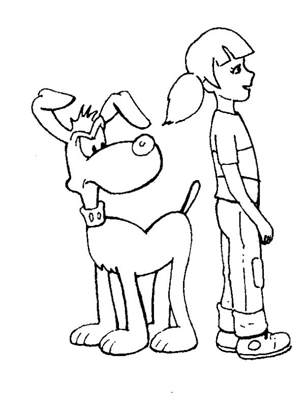 Penny e il cane Brian disegno da colorare