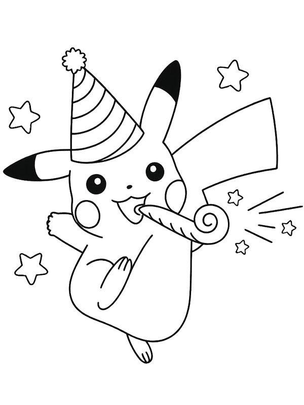 Compleanno di Pikachu disegno da colorare Compleanno di Pikachu disegno da colorare
