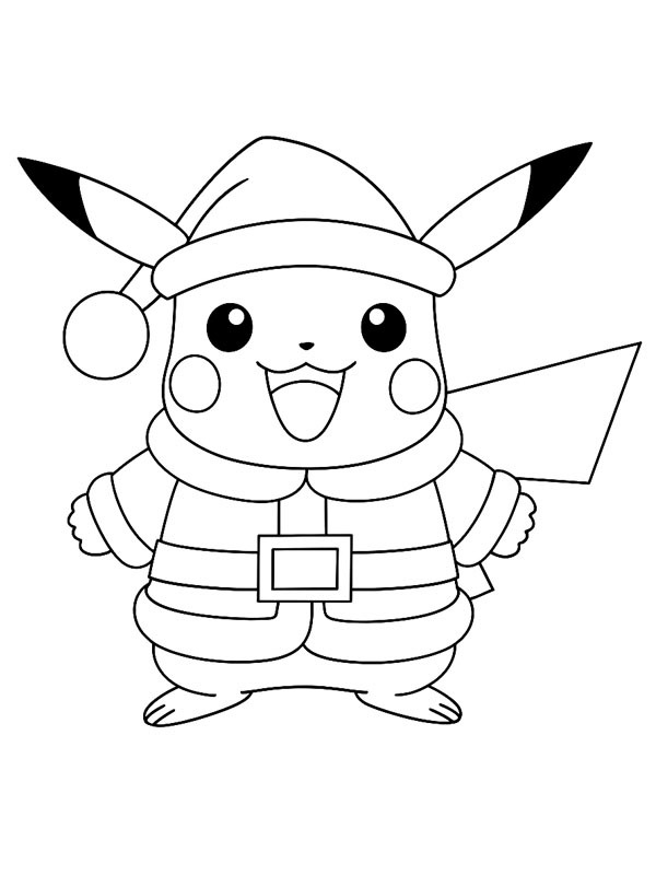 Pikachu Babbo Natale disegno da colorare Pikachu Babbo Natale disegno da colorare