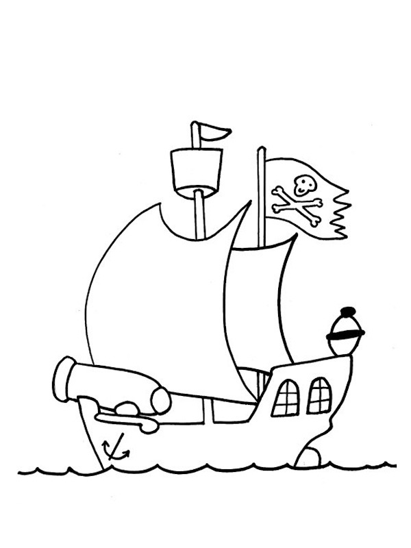 Barca dei pirati disegno da colorare