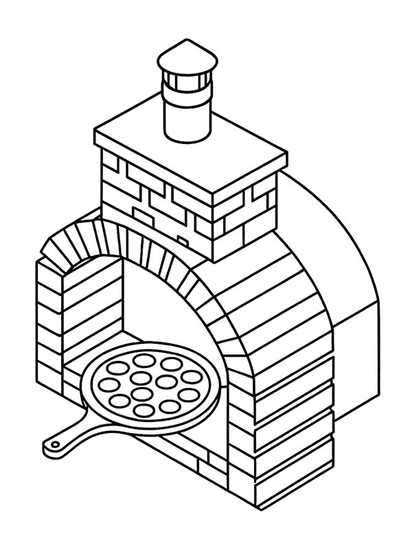Forno per pizza disegno da colorare Forno per pizza disegno da colorare