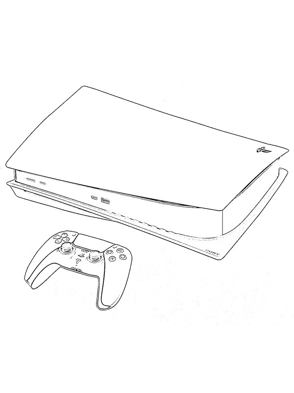 Sony PlayStation 5 disegno da colorare