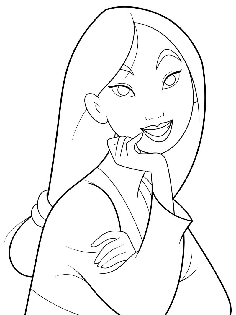 Principessa Mulan disegno da colorare Principessa Mulan disegno da colorare