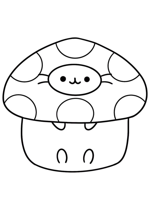 Fungo gatto Pusheen disegno da colorare Fungo gatto Pusheen disegno da colorare