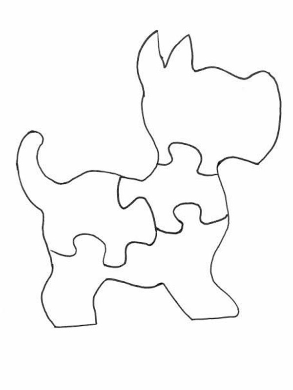 Puzzle di cane disegno da colorare