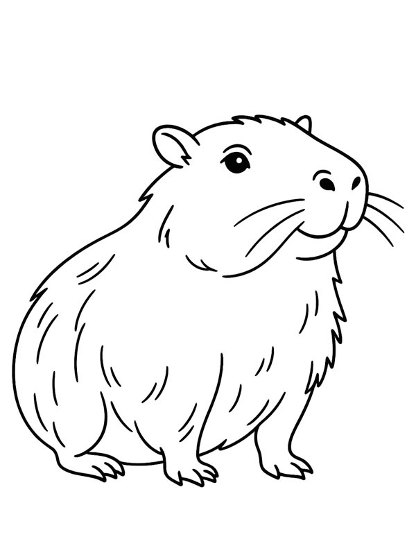 Capibara realistico disegno da colorare Capibara realistico disegno da colorare